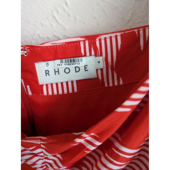 Rhode Tessa cotton poplin dress size 6 optical floral midi boho luxe $495 - Picture 5 of 6